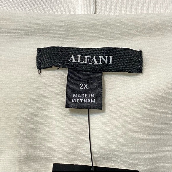 Alfani Women's Sheer Layered-Look White Blouse, 2X - Picture 8 of 8